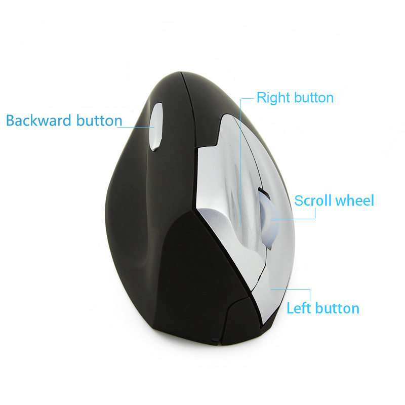 CHYI ergonómikus balkezes gamer egér otthoni függőleges egerek egészséges csukló gyógyító 1600DPI USB optikai számítógépes egér laptophoz