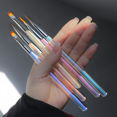5 бр./Партида Aurora Gel Nail Art Painting Pen Polish Японски молив Четка за маникюр Моден инструмент за красота на ноктите Nail Art Paint Pen