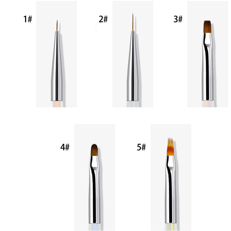 5 buc/lot Aurora Gel Nail Art Painting Pen poloneză creion japonez Perie pentru manichiură Moda Nail Beauty Tool Nail Art Paint Pen