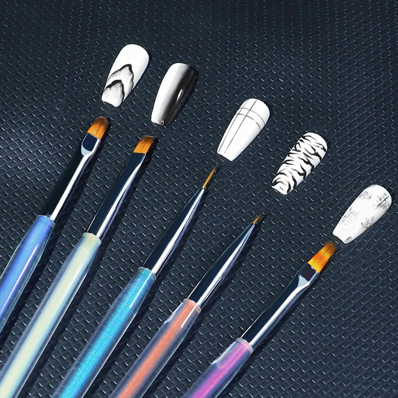 5 buc/lot Aurora Gel Nail Art Painting Pen poloneză creion japonez Perie pentru manichiură Moda Nail Beauty Tool Nail Art Paint Pen