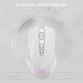 2.4G Ασύρματο ποντίκι παιχνιδιών 7 πλήκτρων RGB με οπίσθιο φωτισμό PC Gamer Mouses Πληκτρολόγιο 3600 DPI Ποντίκι υπολογιστή Επαναφορτιζόμενα ποντίκια Onikuma CW905