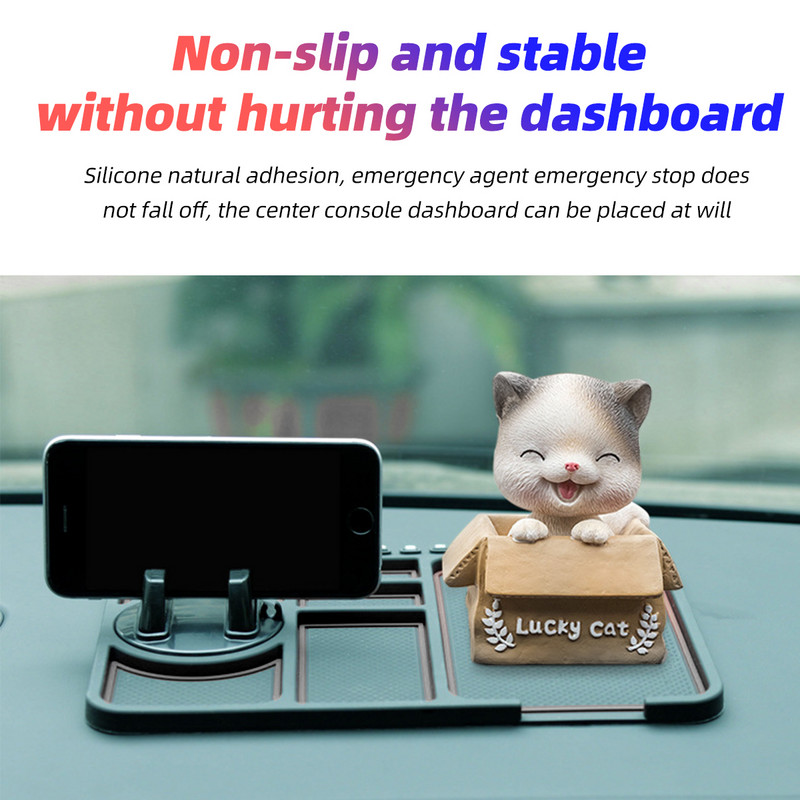 Automobilio prietaisų skydelio neslystantis kilimėlis Mobiliojo telefono laikiklio stovas Automobilio salono priedai Sandėliavimo pagalvėlė Parkavimo numeris Prietaisų skydelio lipdukas