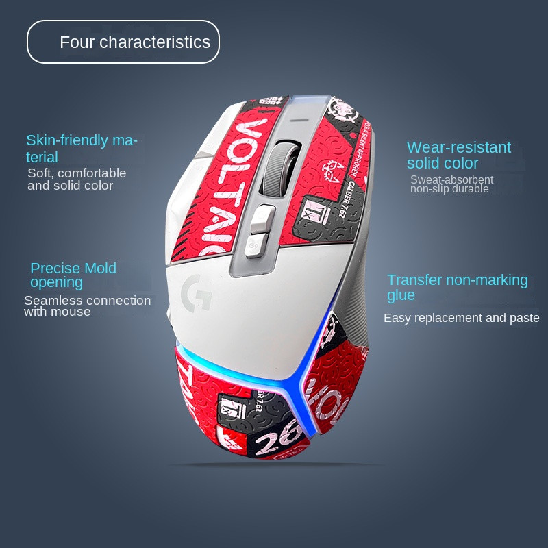 Neklizajuća naljepnica za miš Logitech G502 X PLUS bežična posebna odgovarajuća bočna naljepnica za upijanje znoja pubg dodaci za kožu guštera