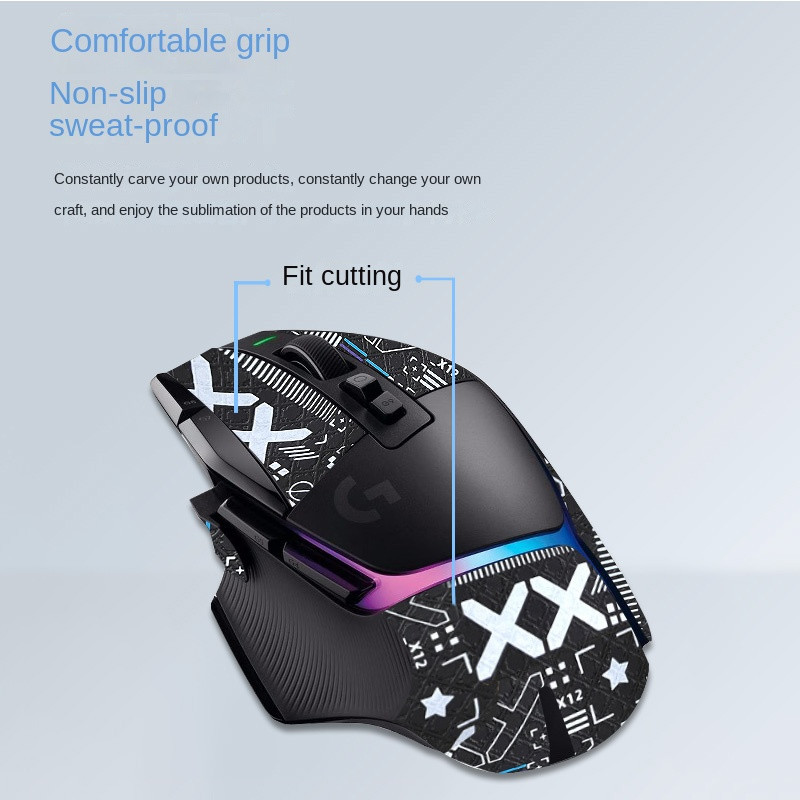 Neklizajuća naljepnica za miš Logitech G502 X PLUS bežična posebna odgovarajuća bočna naljepnica za upijanje znoja pubg dodaci za kožu guštera