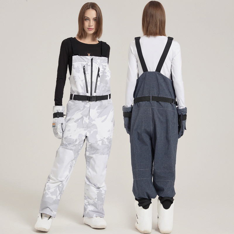 Új One Piece sínadrágok Férfi Női Síoverall Farmer Jumpsuits Outdoor Snowboard Kosztümök Laza szélálló vízálló síruhák