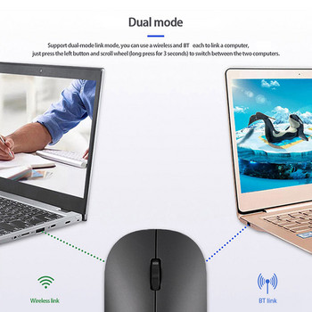 Ποντίκι Lenovo Xiaoxin Air 2 Wireless Mouse 4000DPI Mouse 2.4GHz BT 4.0 CNC Polishing Laptop Mouse for Windows Laptop Computer Mac Home