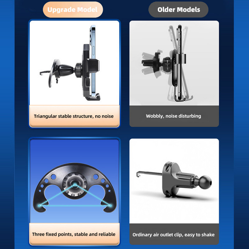 Βάση Universal Gravity Car Phone Air Vent Βάση γενικής χρήσης για κινητό τηλέφωνο σε βάση στήριξης αυτοκινήτου Υποστήριξη για iPhone14Pro Xiaomi Samsung