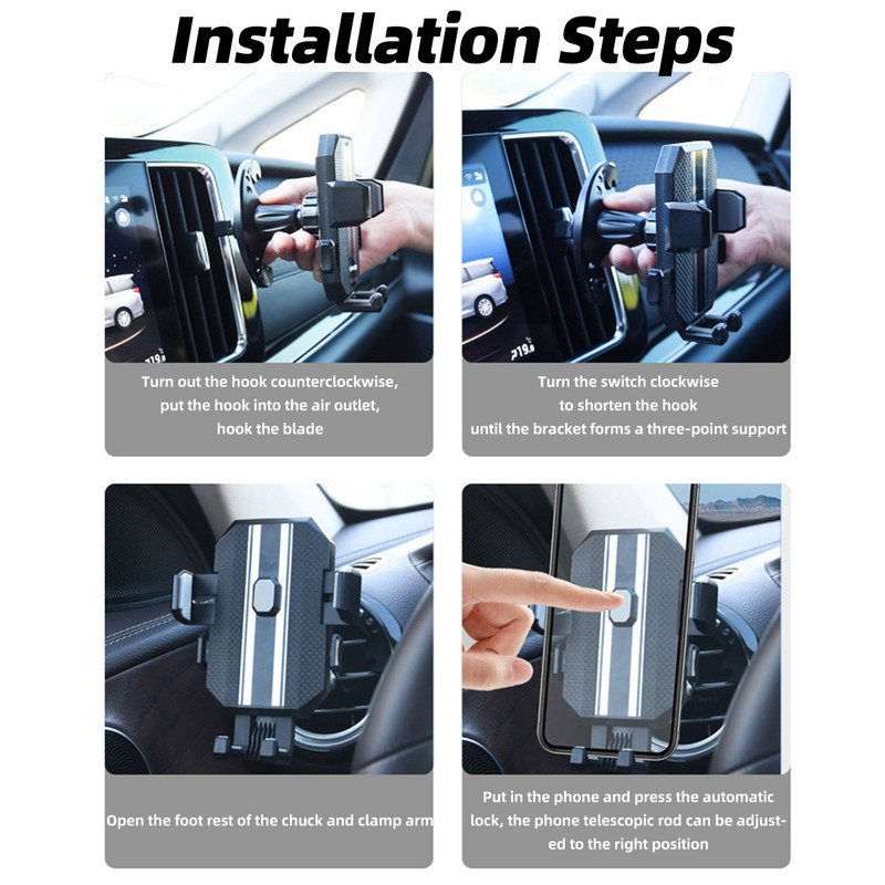 Βάση Universal Gravity Car Phone Air Vent Βάση γενικής χρήσης για κινητό τηλέφωνο σε βάση στήριξης αυτοκινήτου Υποστήριξη για iPhone14Pro Xiaomi Samsung