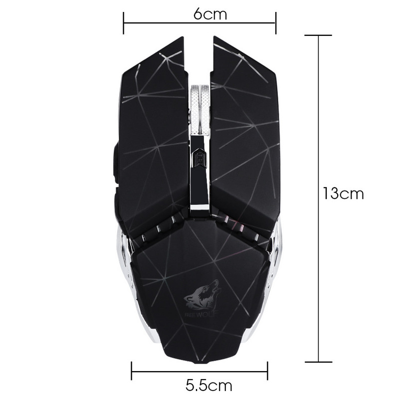 Bezdrôtová herná myš X11, nabíjateľná 2,4G bezdrôtová tichá LED USB optická ergonomická herná myš pre notebook/PC