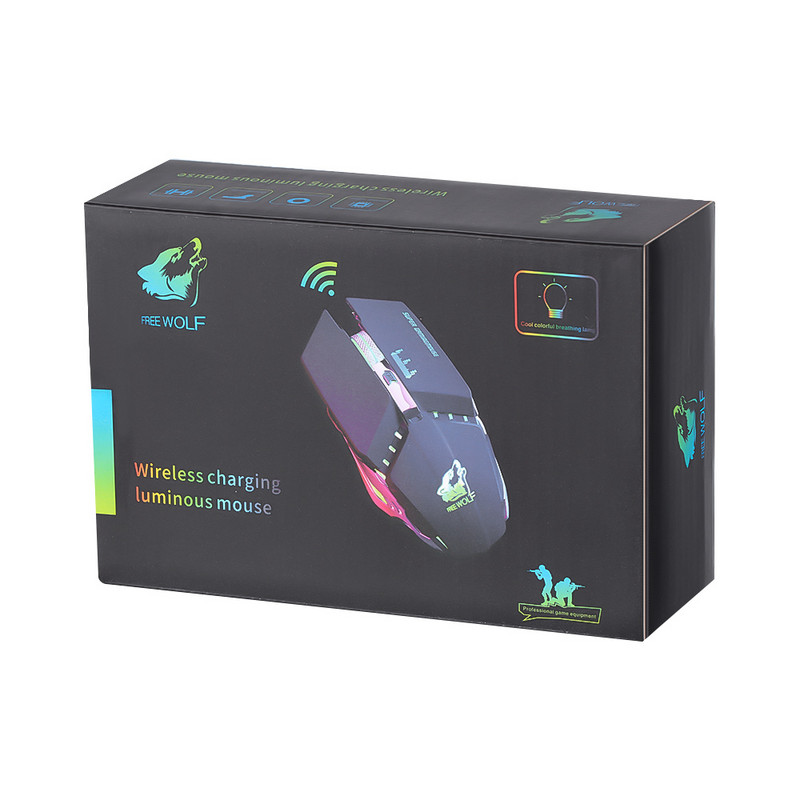 Bezdrôtová herná myš X11, nabíjateľná 2,4G bezdrôtová tichá LED USB optická ergonomická herná myš pre notebook/PC