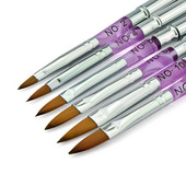 Pro Nail Art szobor ecset Kolinsky Sable akril púder toll #2/4/6/8/10/12 UV Gel Builder Carving Rajz ecsetek