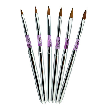 Pro Nail Art Sculpture Brush Kolinsky Sable Acrylic Powder Pen #2/4/6/8/10/12 UV Gel Builder Carving Drawing Paint Brushes