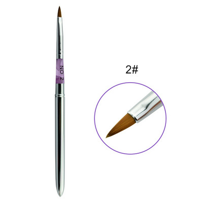 Pro Nail Art szobor ecset Kolinsky Sable akril púder toll #2/4/6/8/10/12 UV Gel Builder Carving Rajz ecsetek