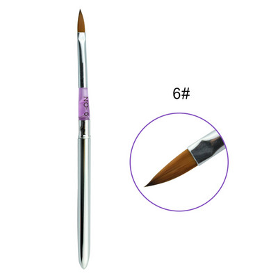 Pro Nail Art szobor ecset Kolinsky Sable akril púder toll #2/4/6/8/10/12 UV Gel Builder Carving Rajz ecsetek