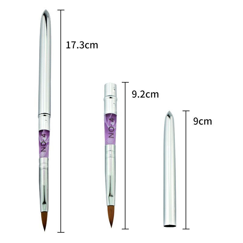 Pro Nail Art szobor ecset Kolinsky Sable akril púder toll #2/4/6/8/10/12 UV Gel Builder Carving Rajz ecsetek