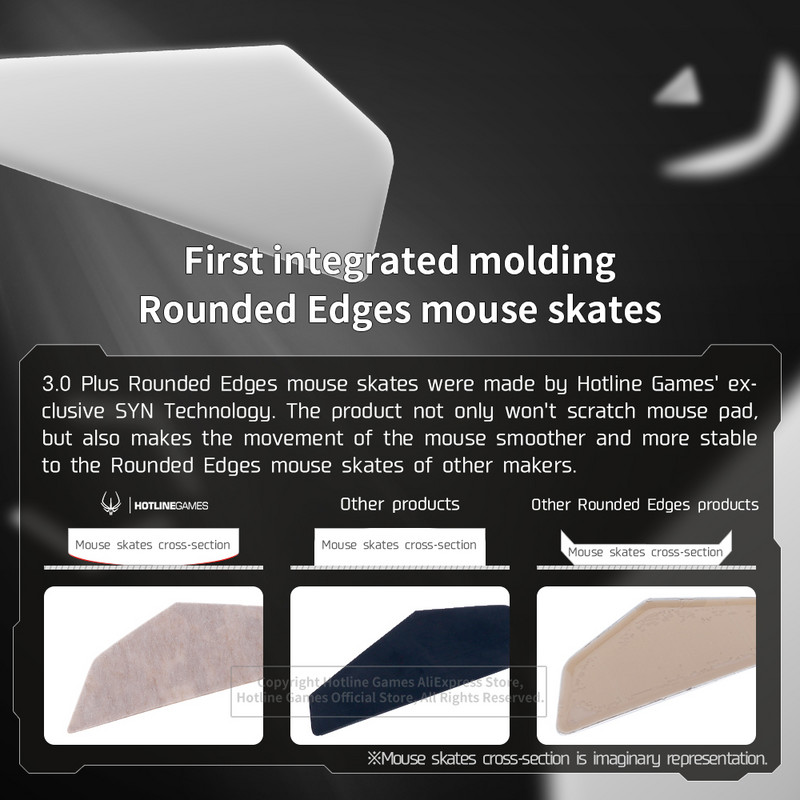 2 seturi Hotline Games 3.0 Plus Margini curbate rotunjite Picioare mouse patine pentru Logitech MX Master 3 Gaming Mouse Picior Pad înlocuire