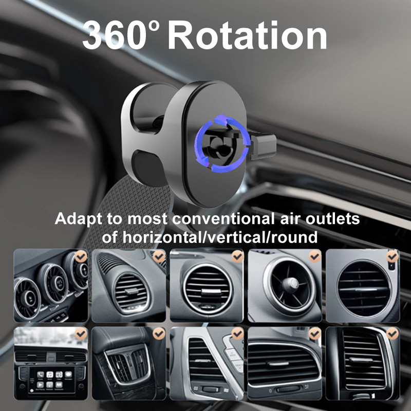 Magnetinis automobilio telefono laikiklis Magnetinis mobiliojo telefono stovas GPS palaikymas, skirtas iPhone 13 12 Xiaomi Huawei Samsung S21 S10 Ultra