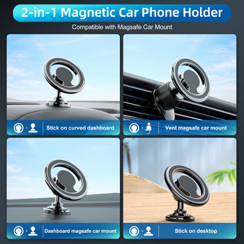 Магнитна стойка за кола, съвместима с iPhone 14/12/13/Pro/12 Max/12 Mini Magsafe Case, силен магнит, въздушен отвор, стойка за държач за телефон