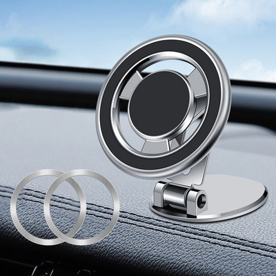 Magsafe Car Mount Alumīnija sakausējuma magnētiskais paneļa tālruņa turētājs automašīnai iPhone 14 Plus 13 12 Pro Max Mini MagSafe Case Car