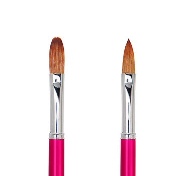 TIANMI Kolinsky Acrylic Nail Art Brush UV Gel Polish Brush στυλό σκαλίσματος Βούρτσα υγρής πούδρας νυχιών Επαγγελματική ροζ κρύσταλλο μεταλλική λαβή
