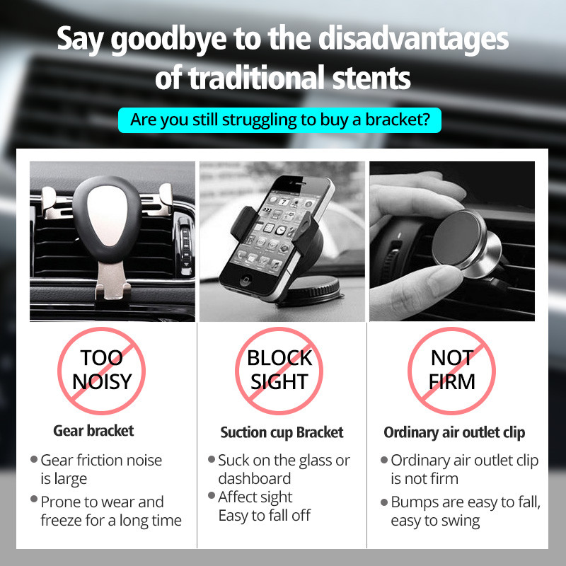 Suport magnetic universal pentru telefon pentru iPhone Samsung Suport magnetic cu rotație de 360 de ore Suport pentru telefon pentru ventilație de mașină pentru Huawei Xiaomi