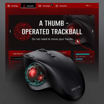 Missgoal 2.4G ασύρματο ποντίκι Trackball Κάθετα ποντίκια λέιζερ με σκληρή προστατευτική θήκη για φορητό υπολογιστή 1600DPI Εργονομικό ποντίκι