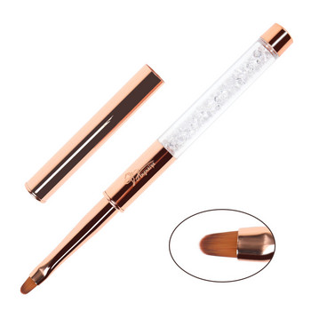 ANGNYA Rose Gold Nail Art Acrylic UV Gel Extension Builder Liquid Powder Carving Brush French Stripes Lines Liner Liner Drawing στυλό