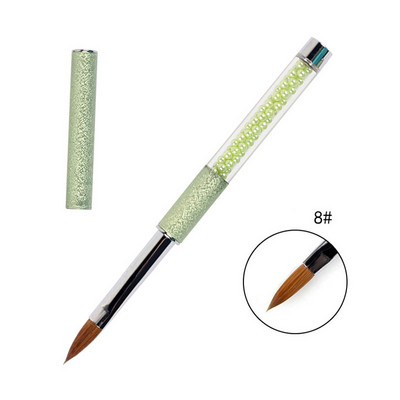 ANGNYA 1db Kolinsky Hair Sable Brush 14# Antik stílus piros szívecsettel fém nyéllel akril köröm ecset manikűr eszközök A131