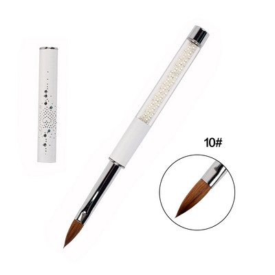 ANGNYA 1db Kolinsky Hair Sable Brush 14# Antik stílus piros szívecsettel fém nyéllel akril köröm ecset manikűr eszközök A131