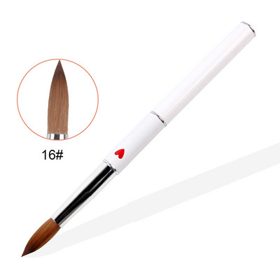 ANGNYA 1db Kolinsky Hair Sable Brush 14# Antik stílus piros szívecsettel fém nyéllel akril köröm ecset manikűr eszközök A131