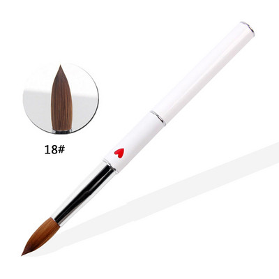 ANGNYA 1db Kolinsky Hair Sable Brush 14# Antik stílus piros szívecsettel fém nyéllel akril köröm ecset manikűr eszközök A131