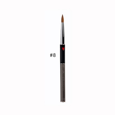 ANGNYA 1db Kolinsky Hair Sable Brush 14# Antik stílus piros szívecsettel fém nyéllel akril köröm ecset manikűr eszközök A131