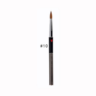 ANGNYA 1db Kolinsky Hair Sable Brush 14# Antik stílus piros szívecsettel fém nyéllel akril köröm ecset manikűr eszközök A131