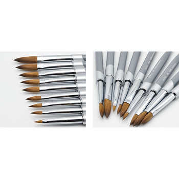 100% Kolinsky Sable Ακρυλικό πινέλο νυχιών σε σκόνη UV Gel Nail Art Brush Gel Builder Brushes Lines Liner Drawing στυλό Εργαλεία μανικιούρ