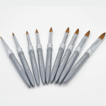 100% Kolinsky Sable Ακρυλικό πινέλο νυχιών σε σκόνη UV Gel Nail Art Brush Gel Builder Brushes Lines Liner Drawing στυλό Εργαλεία μανικιούρ