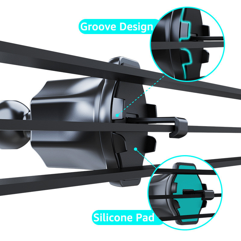Universāls automašīnas gaisa ventilācijas spraudnis 17 mm lodveida galva automašīnas gaisa izplūdes atverei tālruņa turētājs 360 rotācijas tālruņa GPS kronšteini gaisa ventilācijas atveres metāla āķis