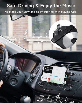 Υποδοχή CD αυτοκινήτου Αξεσουάρ θήκης κινητού τηλεφώνου 17mm Βάση κεφαλής μπάλας για Βάση υποδοχής για CD αυτοκινήτου για iPhone Samsung Xiaomi GPS στηρίγματα