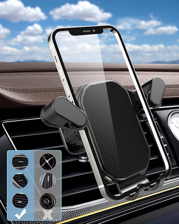 Βάση με κλιπ εξαερισμού αυτοκινήτου Βάση κινητού τηλεφώνου Gravity Βάση τηλεφώνου αυτοκινήτου Βάση GPS για iPhone 13 12 Xiaomi Redmi Samsung Huawei
