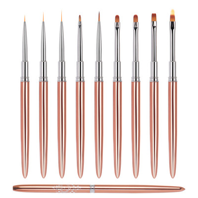 Βούρτσες Nails Brus Σετ Nailart Silicone Shading Gradient Manicure Αξεσουάρ Dust Acrylic Uv Gel Shadow Pen Eyeliner Kolinsky