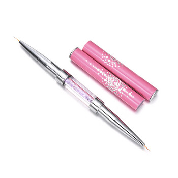 Εργαλείο βούρτσας επένδυσης νυχιών με σκαλιστά κρυστάλλινα εξαιρετικά λεπτή γραμμή σχεδίασης στυλό Pull Wire Photootherapy Flower Double Pen Metal Pen