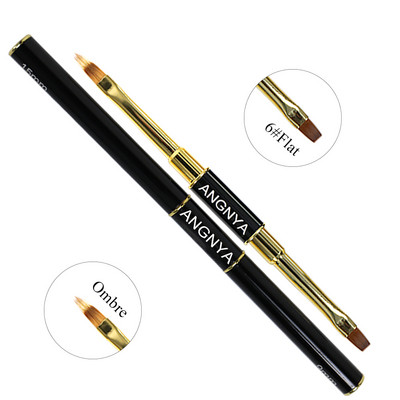 ANGNYA Dual End Nail Art Stripes Liner DIY Festőecset Folyékony Púder Akril UV GEL Extension Builder rajztoll kupakkal