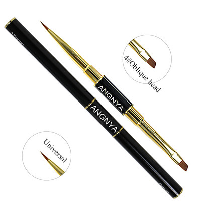 ANGNYA Dual End Nail Art Stripes Liner DIY Festőecset Folyékony Púder Akril UV GEL Extension Builder rajztoll kupakkal
