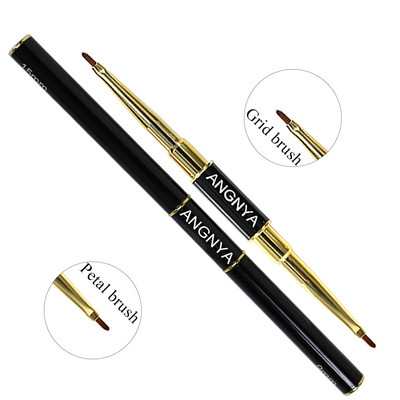 ANGNYA Dual End Nail Art Stripes Liner DIY Festőecset Folyékony Púder Akril UV GEL Extension Builder rajztoll kupakkal