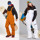 Naujos vientisos slidinėjimo kelnės Žieminiai vyriški moteriški kombinezonai lauko snieglenčių kostiumas kombinezonas nuo vėjo nepralaidus vandeniui slidinėjimo kostiumai sniego kelnės