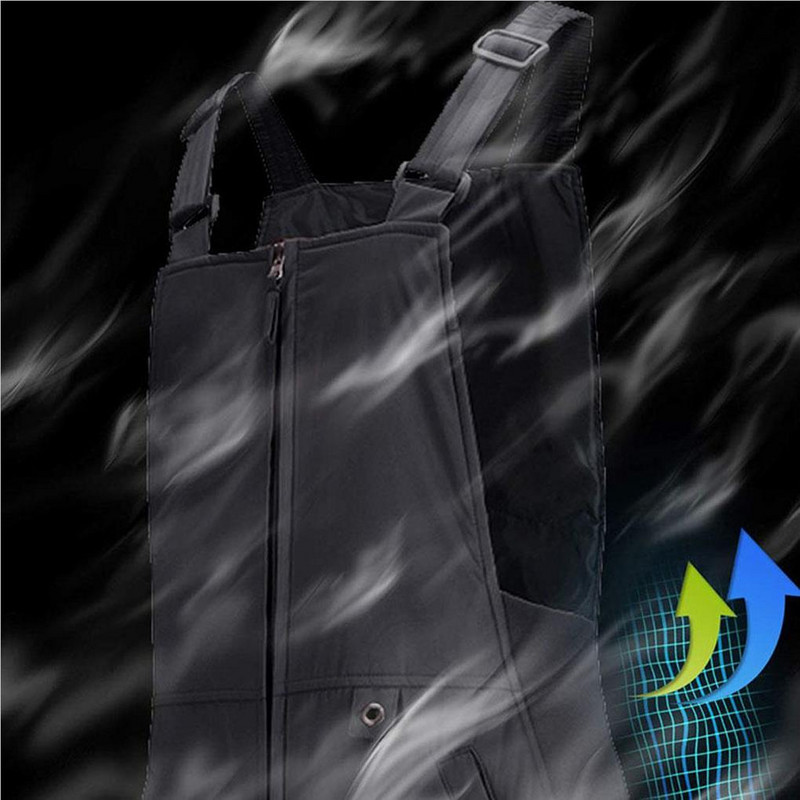 Moteriškos slidinėjimo kelnės Seilinukai Juodos spalvos Kombinezonai Stori Išlaikantys šilumą Moteriški snieglenčių kelnaitės Drabužiai Aksesuarai Slidinėjimo kelnės