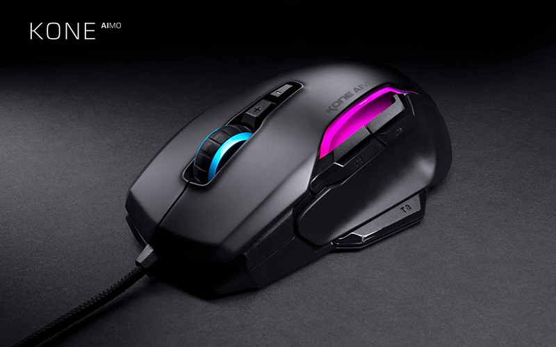 Mouse de joc ROCCAT Kone AIMO (remasterizat) – Senzor optic cu ochi de bufniță de înaltă precizie (de la 100 la 16.000 DPI), negru