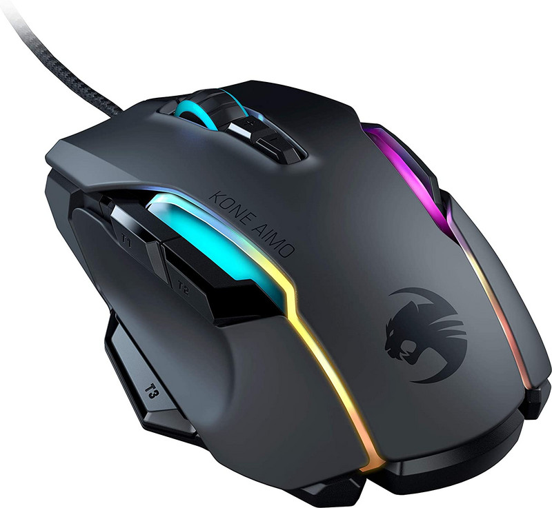 Mouse de joc ROCCAT Kone AIMO (remasterizat) – Senzor optic cu ochi de bufniță de înaltă precizie (de la 100 la 16.000 DPI), negru