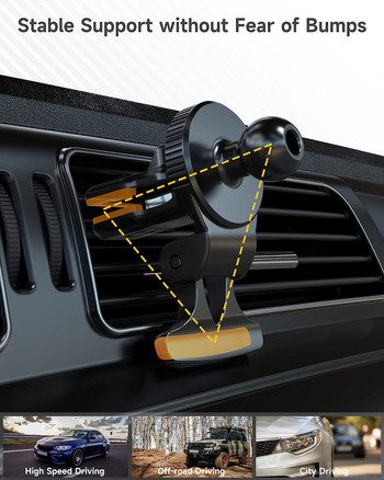 Надстройте щипка за вентилационен отвор за кола за стойка за държач за телефон в кола 17 мм основа със сферична глава за въздушни отвори за кола Монтаж за мобилен мобилен телефон GPS скоба
