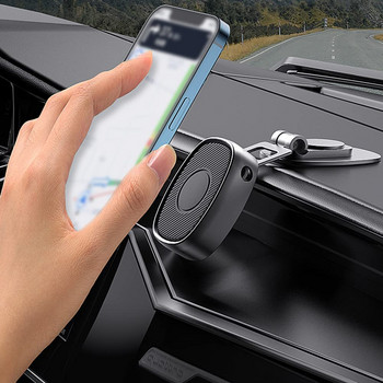 Метален магнитен държач за телефон за кола Въртяща се на 360° стойка за монтиране на телефон за кола Магнит Поддръжка за мобилен телефон за кола за iPhone Xiaomi Redmi Samsung