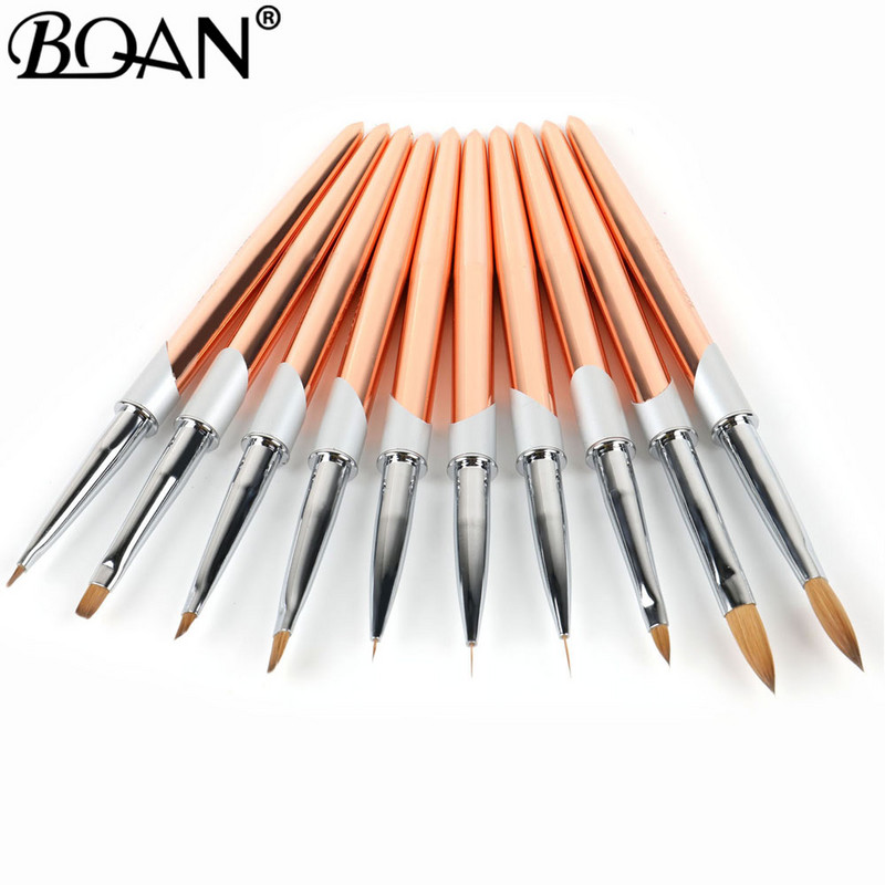 BQAN Rose Gold körömkefe körömdíszítő ecset vonal festő ecsetek kristály akril vékony bélés rajztoll manikűr eszközök UV gél